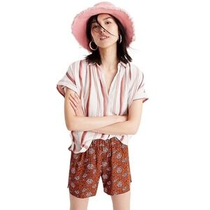 Madewell Pull-On Shorts Womens XS Brown Paisley Floral G2712 Excellent Boho